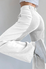 Casual Street Patchwork Contrast High Waist Patchwork Bottoms(6 Colors)