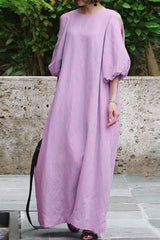 Casual Simplicity O Neck Dresses(3 Colors)