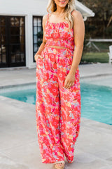 Sweet Print O Neck Sleeveless Two Pieces(3 Colors)