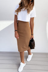 Casual Street Solid O Neck Short Sleeve Two Pieces