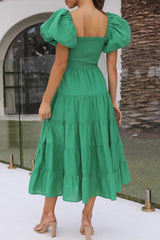 Casual Simplicity Solid Backless Off the Shoulder A Line Dresses