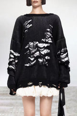 Casual Color Block Ripped Contrast O Neck Tops(3 Colors)