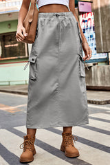 Casual Street Solid Draw String Pocket Loose Type A Patchwork Bottoms