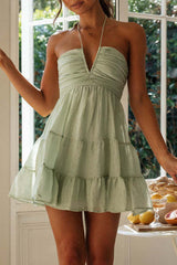 Sexy Solid Halter Sleeveless Dress Dresses(3 Colors)
