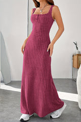 Sexy Solid Backless Square Collar One Step Skirt Dresses