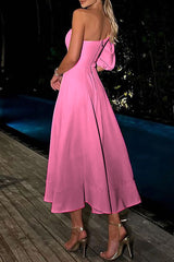 Celebrities Elegant Solid Appliques Oblique Collar Princess Dresses