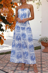 Vacation Floral Backless Halter Beach Dresses(4 Colors)