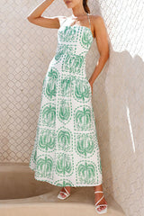Vacation Floral Backless Halter Beach Dresses(4 Colors)