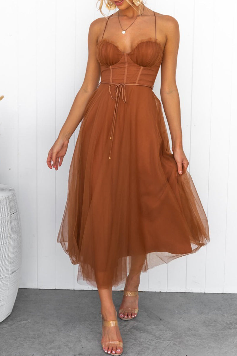 Sexy Solid Mesh Princess Dresses(3 Colors)