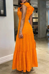 Casual Solid Color Basic O Neck Long Dresses