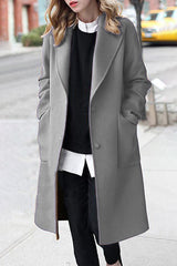 Casual Street Solid Color Pocket Turn-back Collar Outerwear(3 Colors)