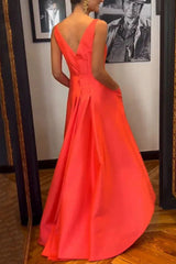 Elegant Pocket Zipper O Neck A Line Dresses