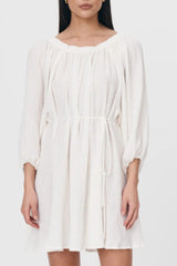 Sexy Lace Up Ruched Off Shoulder Long Sleeve Dresses