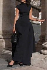 Elegant Ruched Turtleneck A Line Dresses