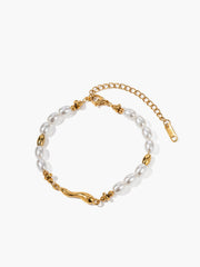 Golden Ripple Pearl Bracelet