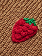 Strawberry Embroiled Button Cardigan