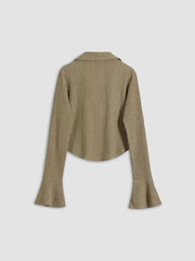 Collared Button Up Knit Shirt