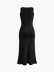 Ribbed Breasted Knit Tank Dress