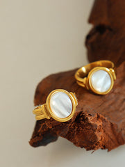 Elegant White Sea Shells Ring