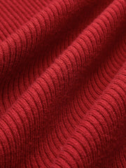 Ribbed Metal Design Polo Cardigan