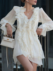 Romance Ruffle Chiffon Dress