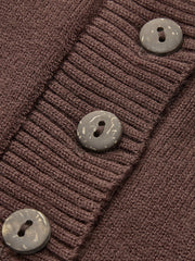 Crew Neck Breasted Cardigan