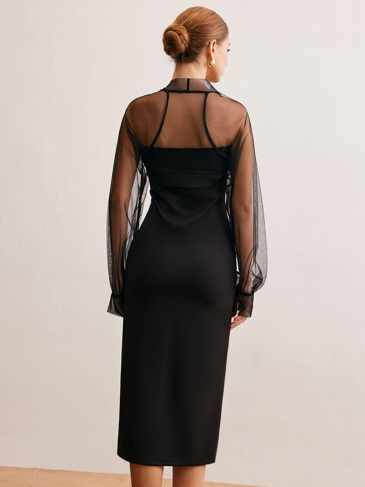 Two-Piece Sheer Shrug Jersey Tube Dress