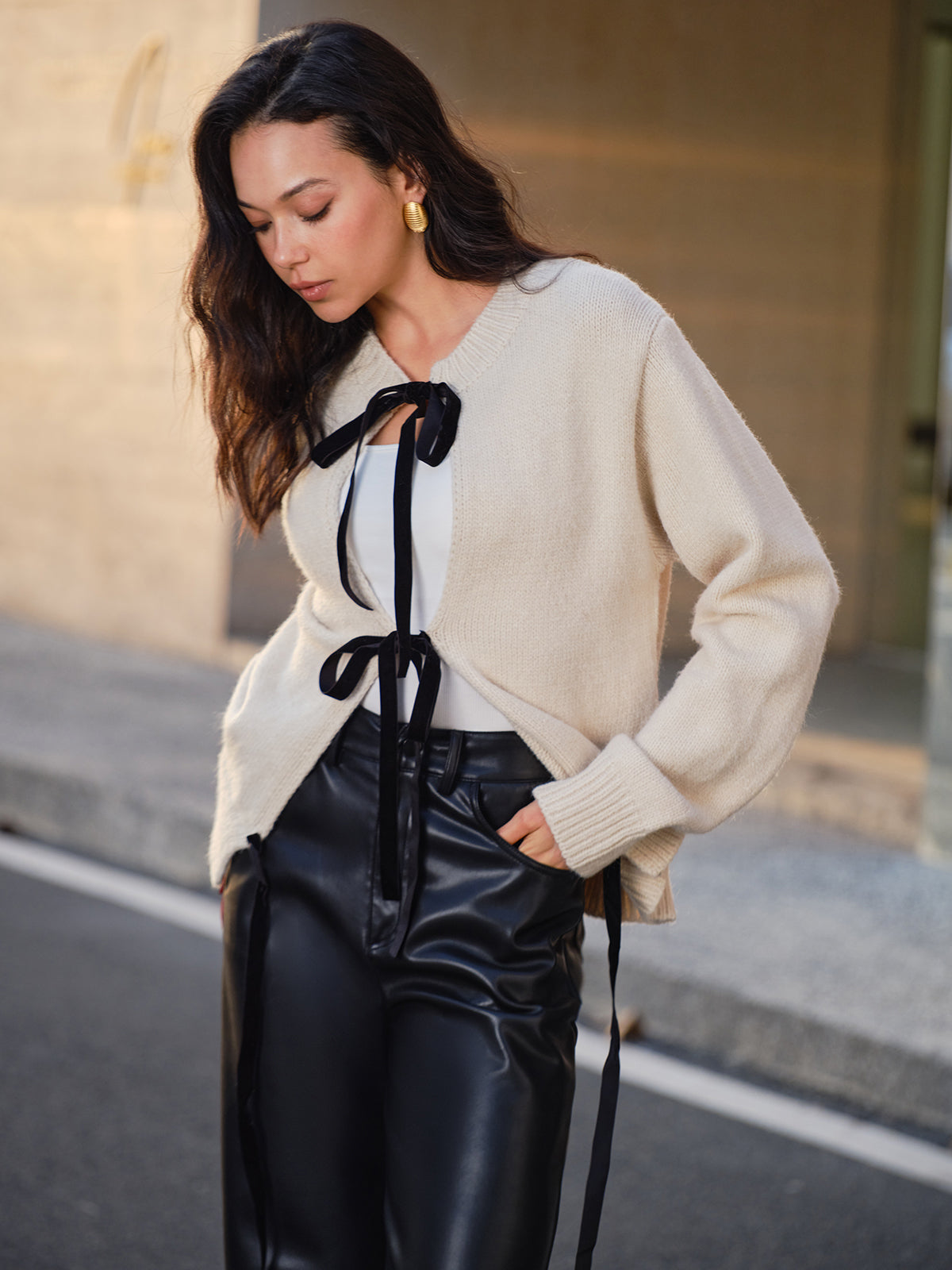 Tie Front Knit Top