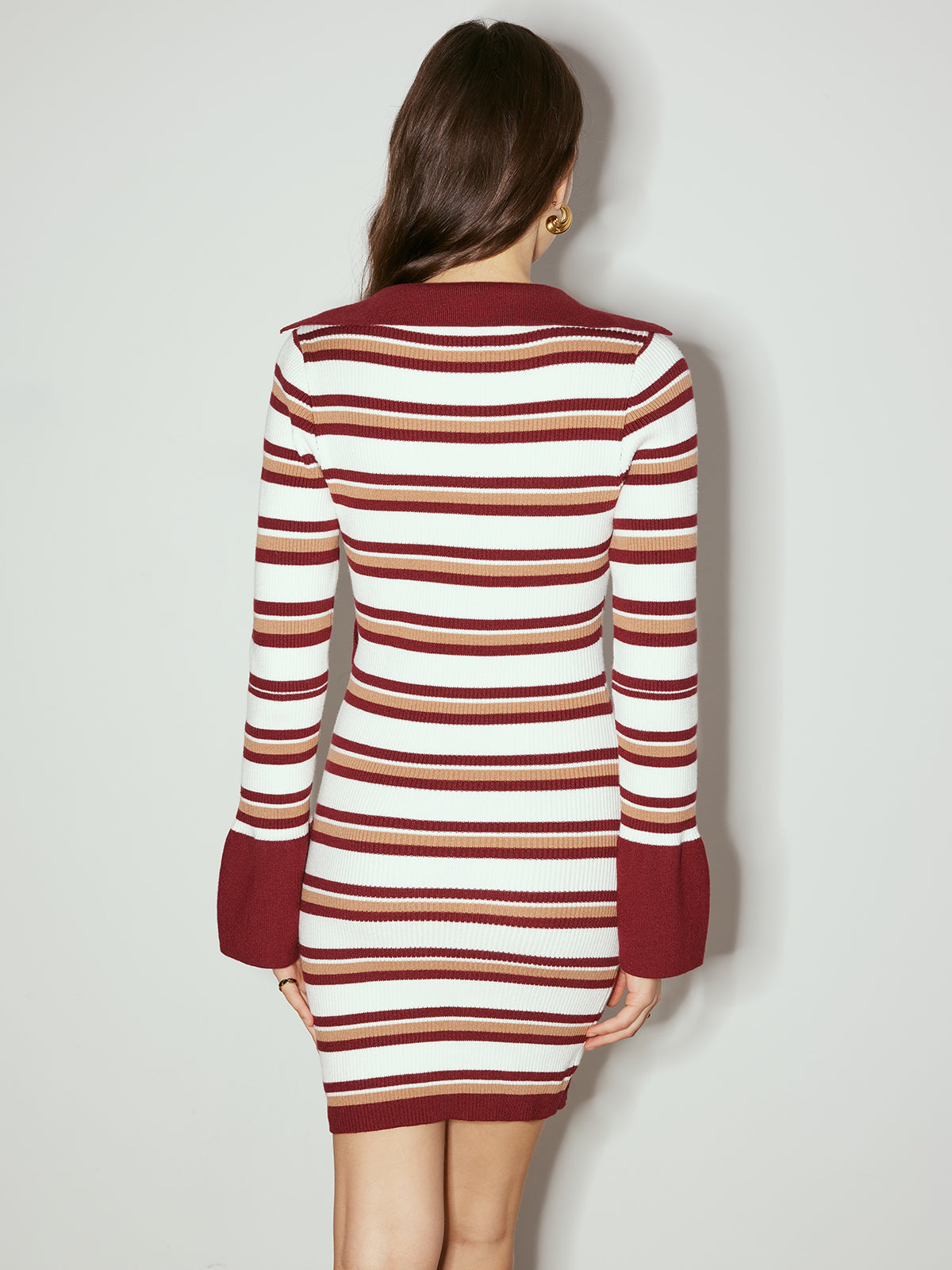 Color Block Striped Sweater Dress