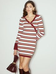 Color Block Striped Sweater Dress