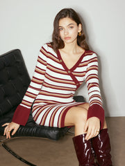 Color Block Striped Sweater Dress
