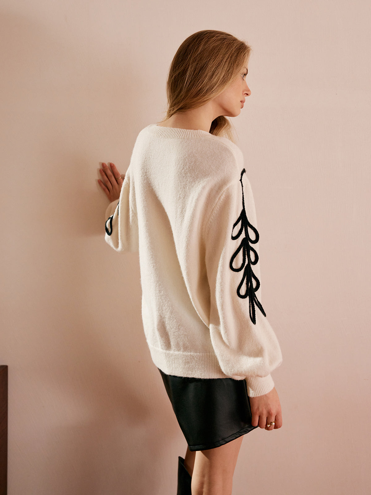 Crochet Floral Pullover Sweater