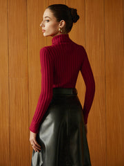 Turtleneck Ribbed Slim Sweater