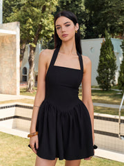 Halter Panel Corset Short Dress