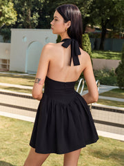 Halter Panel Corset Short Dress