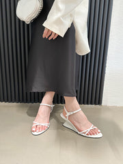 Hollow Breathable Wedge Heel Thin Cross Roman Sandals