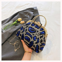 Sequined Leopard Print Evening Bag Party Clutch
